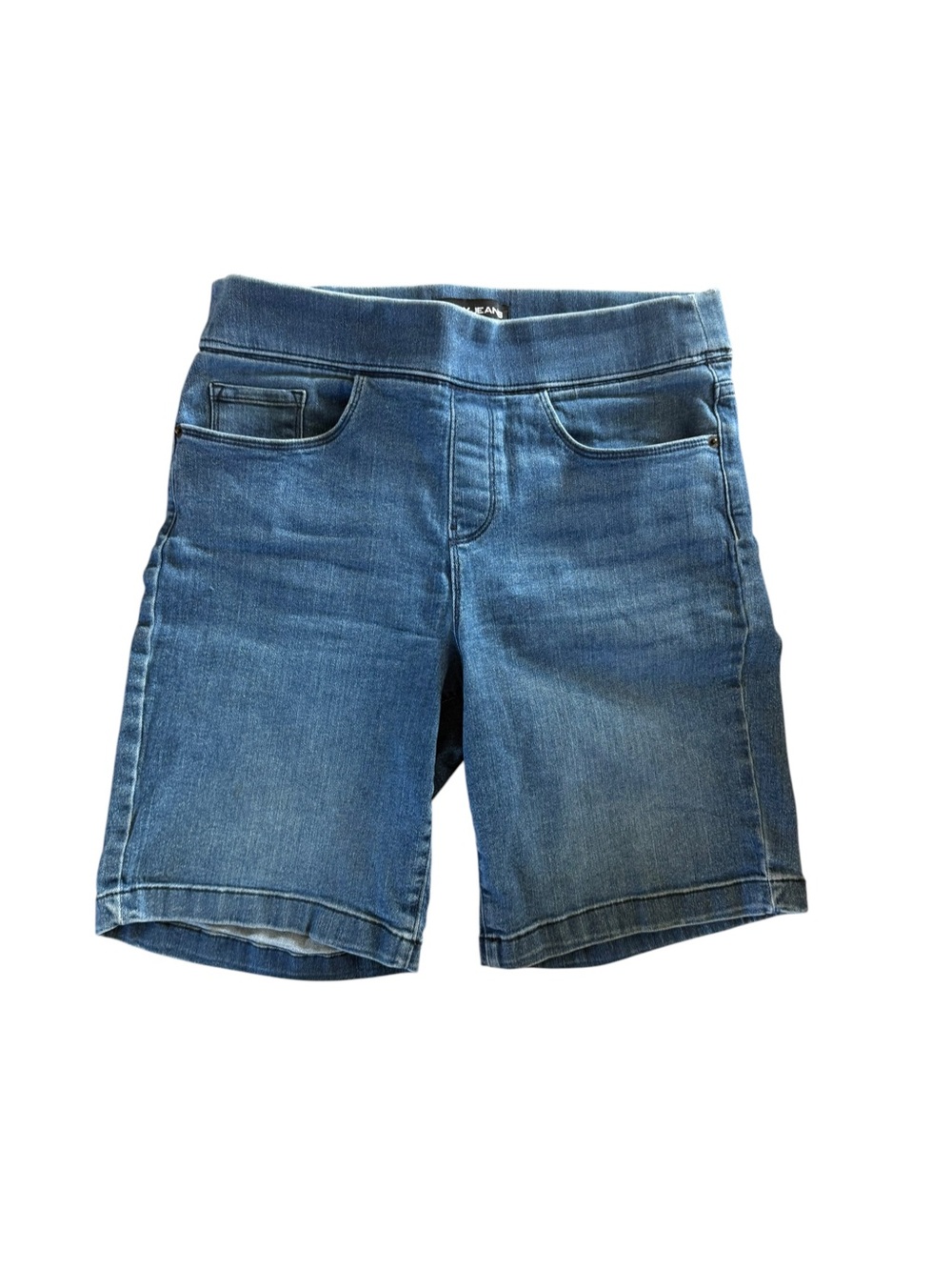 DKNY Blue Stretch Denim Bermuda Shorts